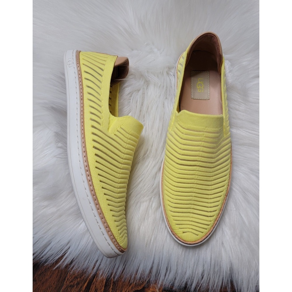 UGG Shoes Sammy Breeze Knit Slip On Sneakers Yellow 1109533 Women's Size 10